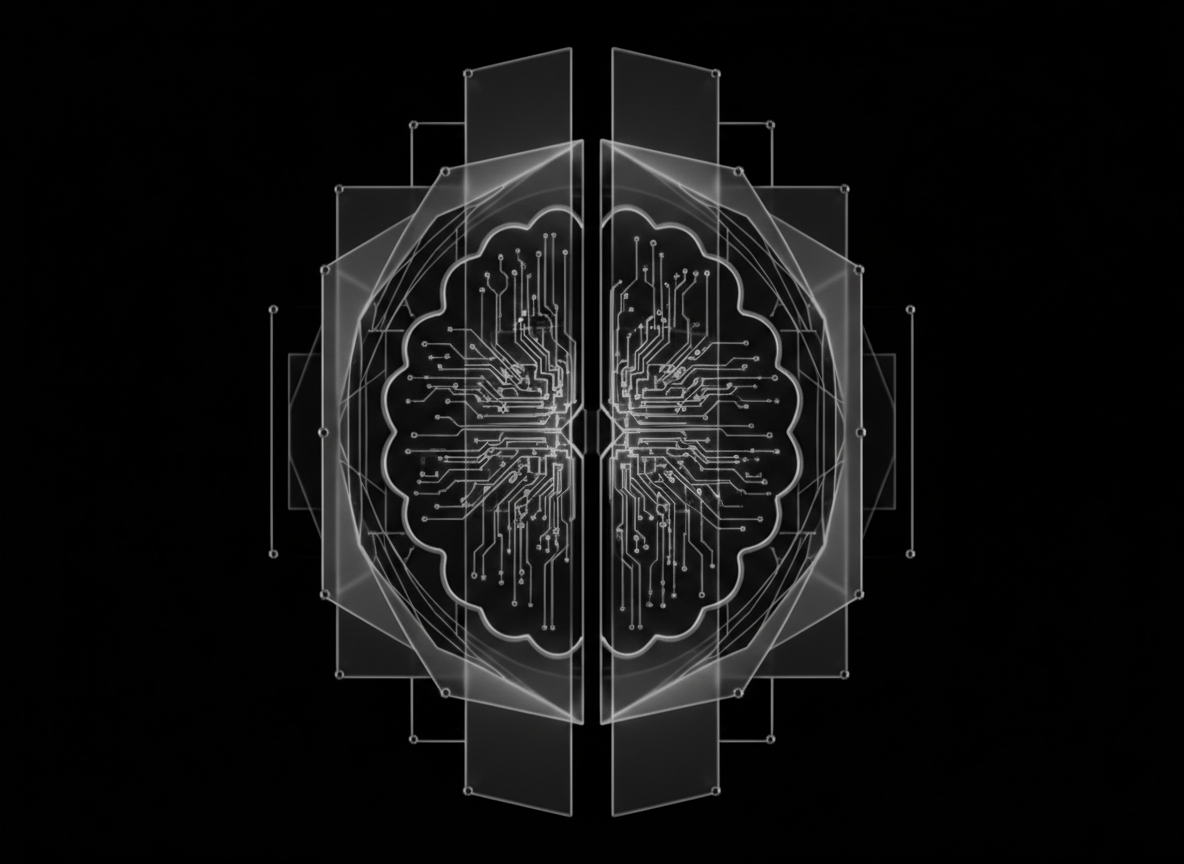 Illustration representing artificial intelligence systems designed with intelligence, control, and governance at the core.